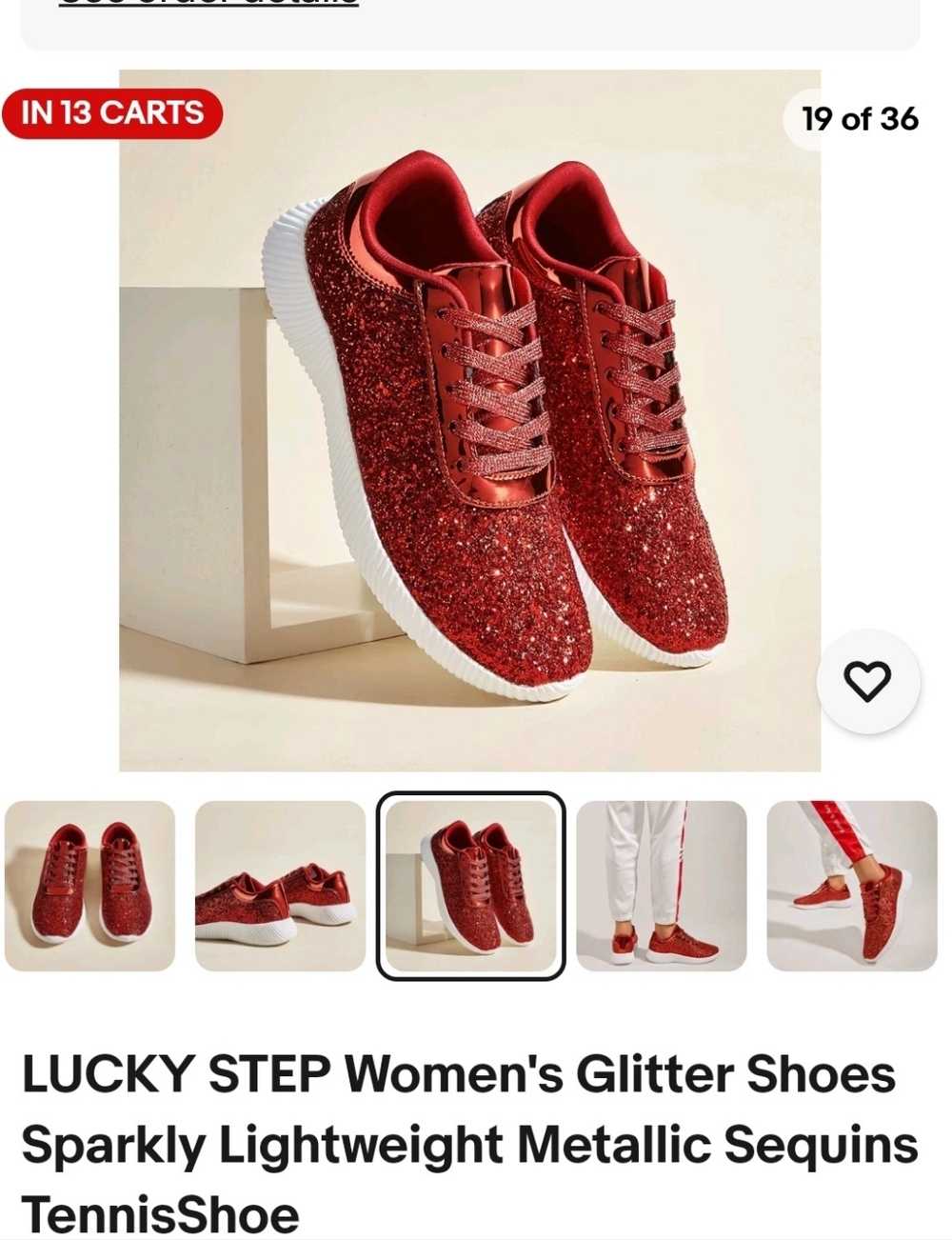 Red Glitter Sneakers Sz 8 Worn 1 X EUC Wizard Of Oz